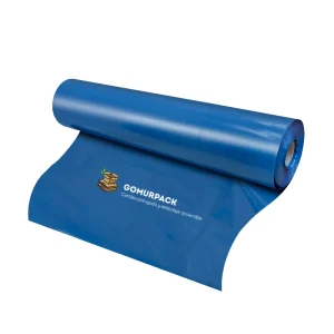 Manga plástica azul y transparente